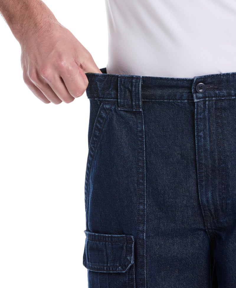 Savane Men's Hiking Cotton Cargo Shorts with Tech Pocket (Available in Big and Tall), Denim, 36 - Image 3